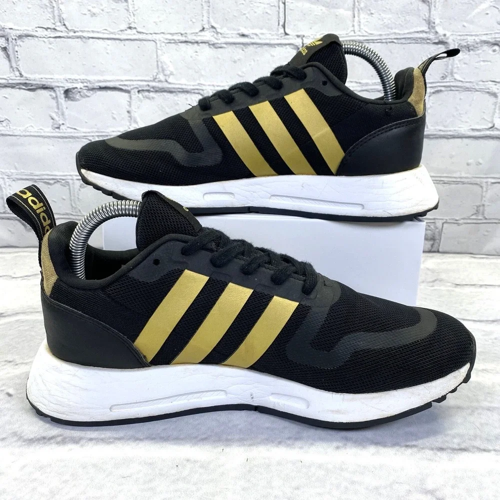 Adidas Originals Multix J Athletic Shoes Men's Size 7 Black Gold Metallic Q47130